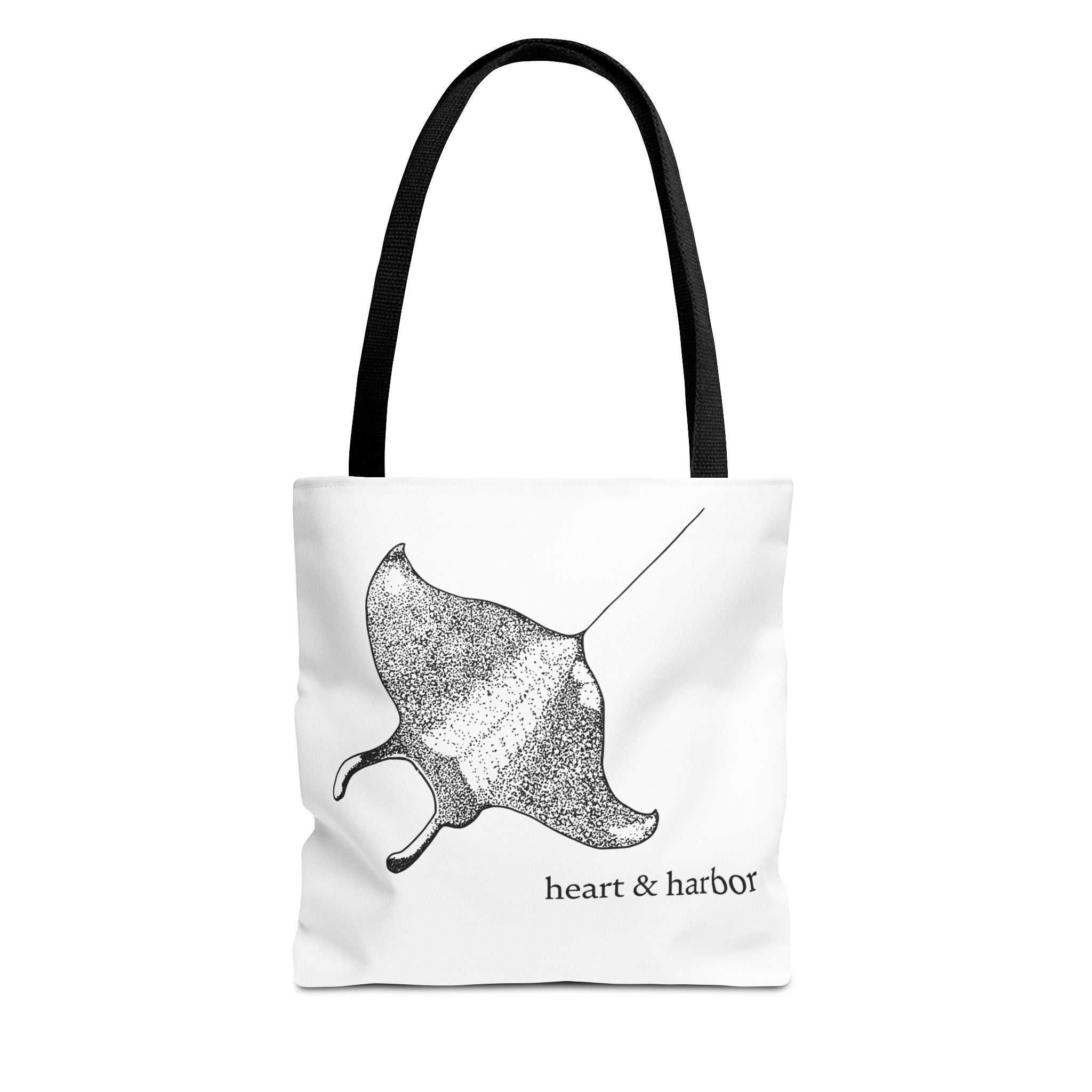 Manta Ray | Illustrated Tote Bag | heart & harbor | White