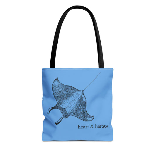 Manta Ray | Illustrated Tote Bag | heart & harbor | Blue