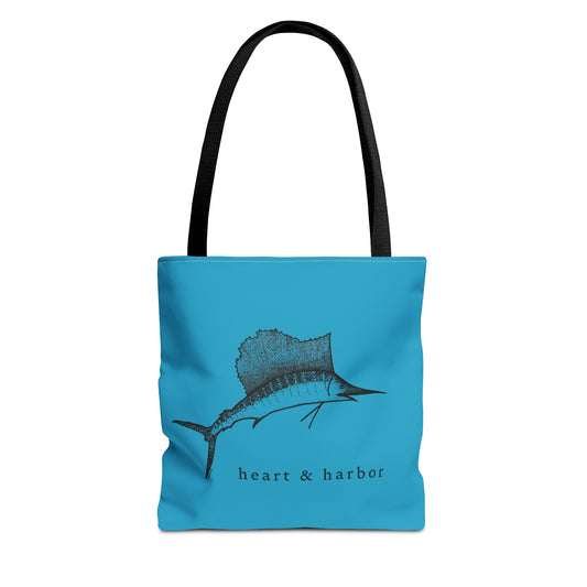 Sailfish | Illustrated Tote Bag | heart & harbor | Turquoise