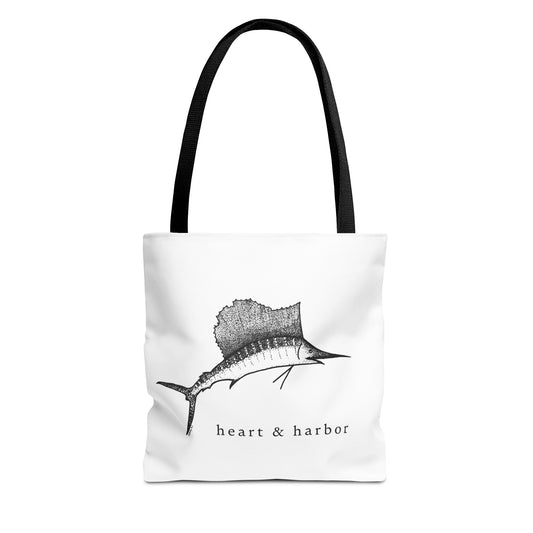 Sailfish | Illustrated Tote Bag | heart & harbor | White