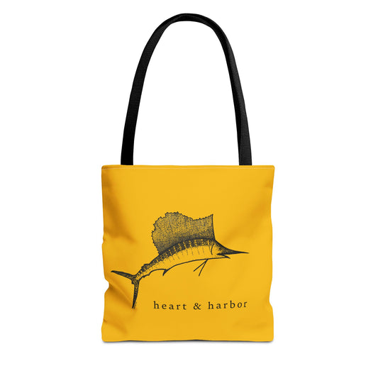 Sailfish | Illustrated Tote Bag | heart & harbor | Yellow