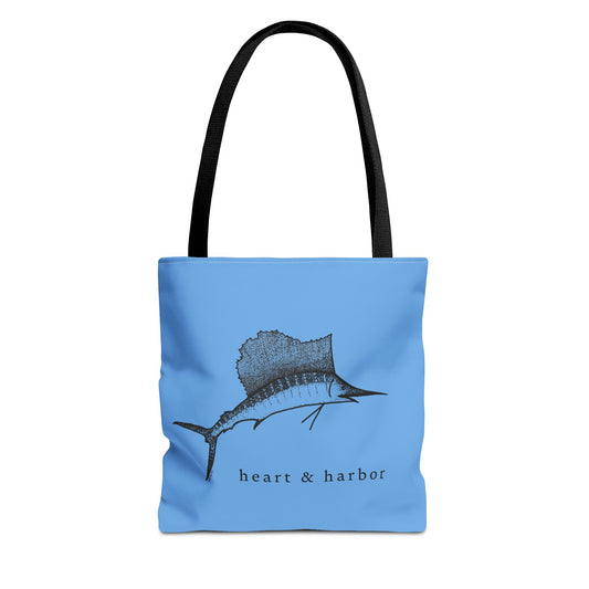 Sailfish | Illustrated Tote Bag | heart & harbor | Blue