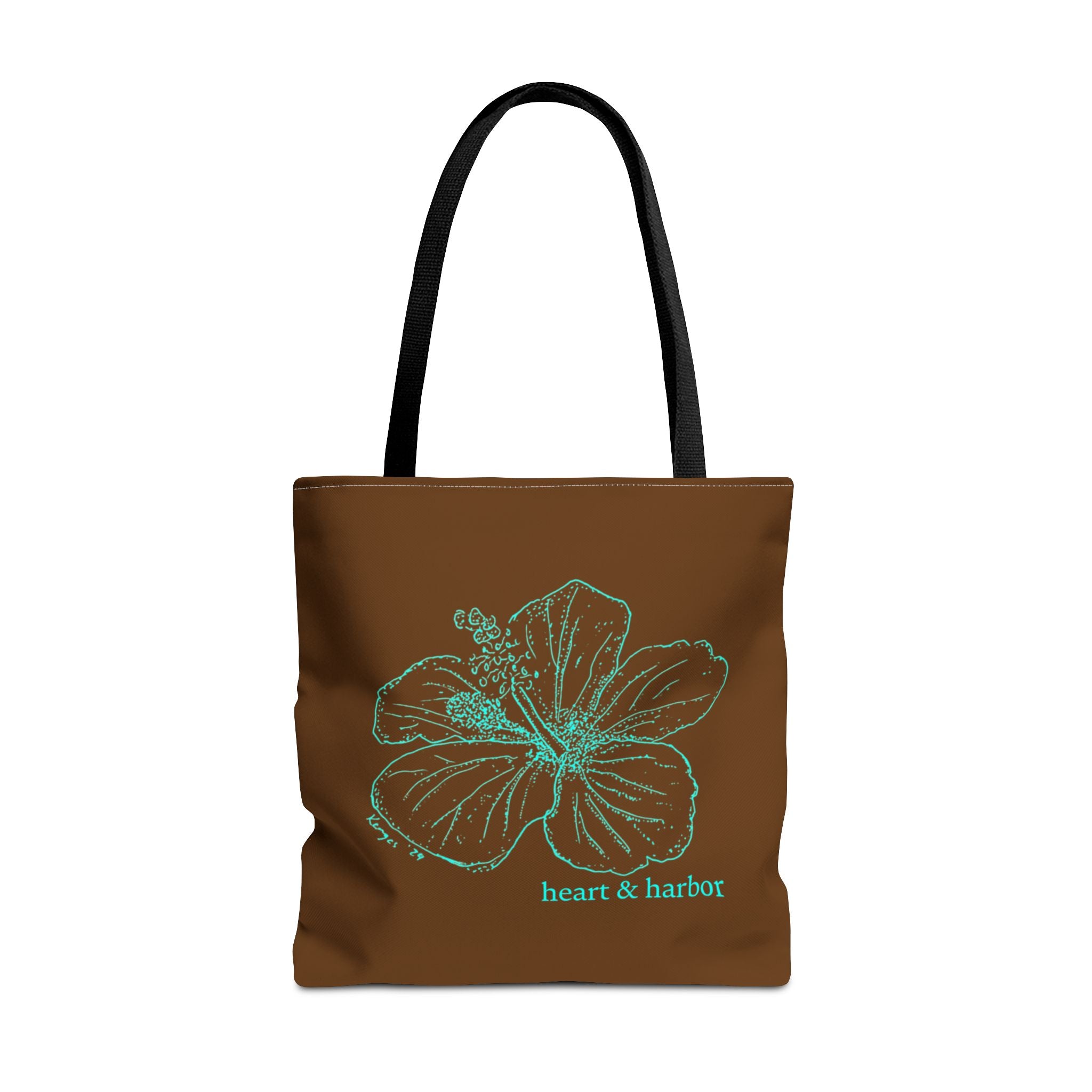 Hibiscus Flower | Illustrated Tote Bag | heart & harbor | Brown