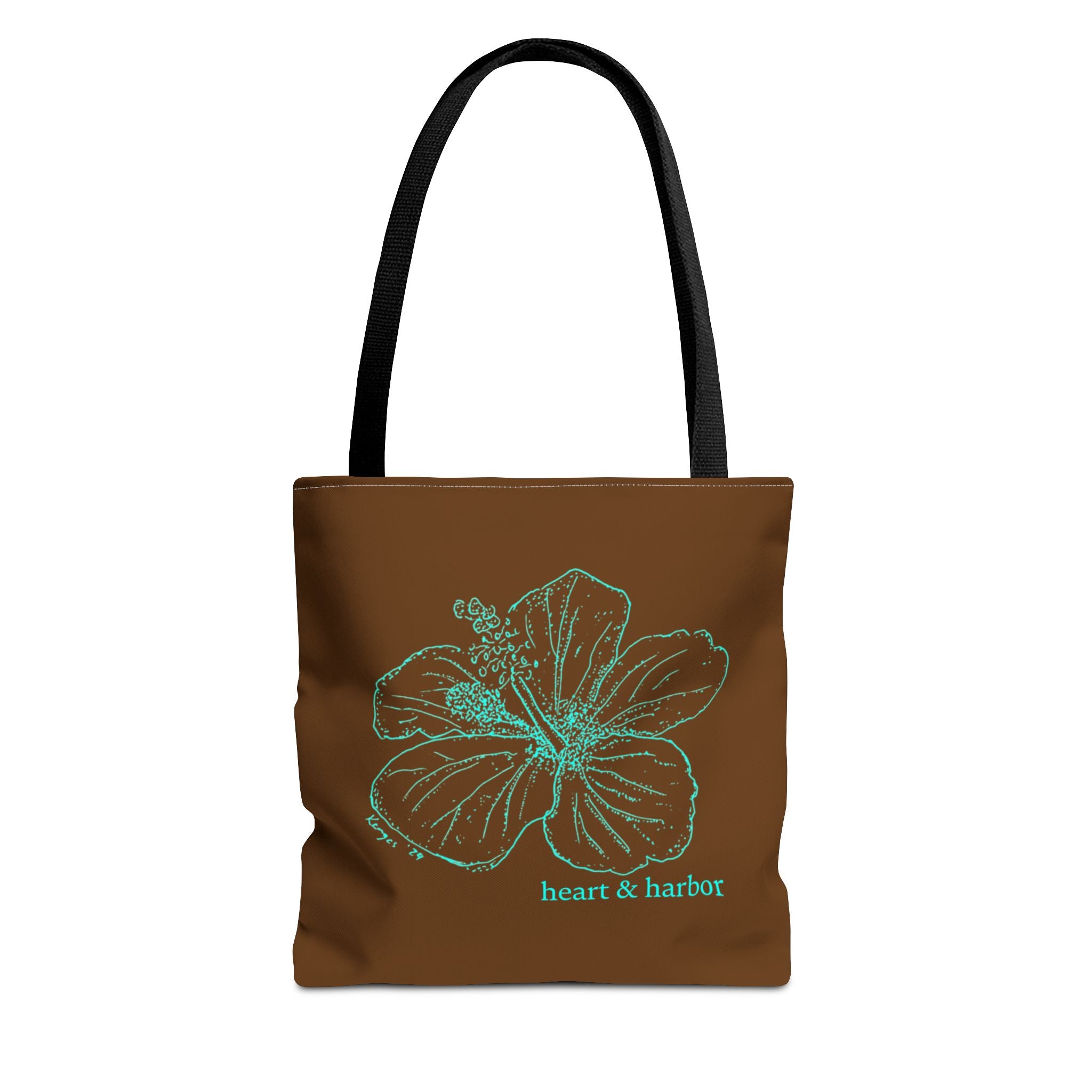 Hibiscus Flower | Illustrated Tote Bag | heart & harbor | Brown