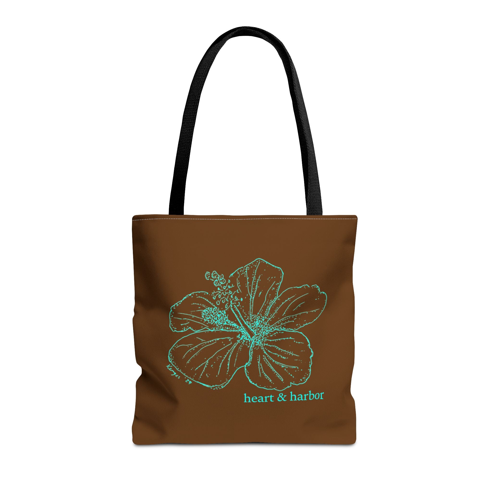 Hibiscus Flower | Illustrated Tote Bag | heart & harbor | Brown