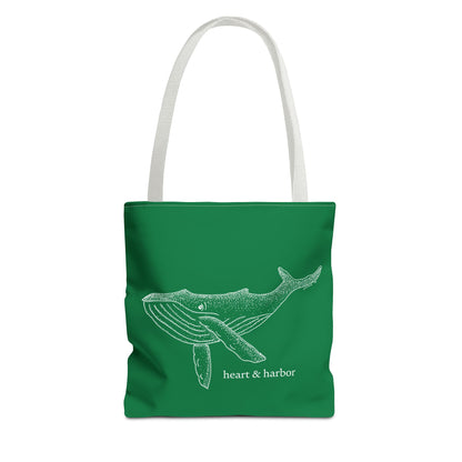 Whale Tote Bag - Dark Green