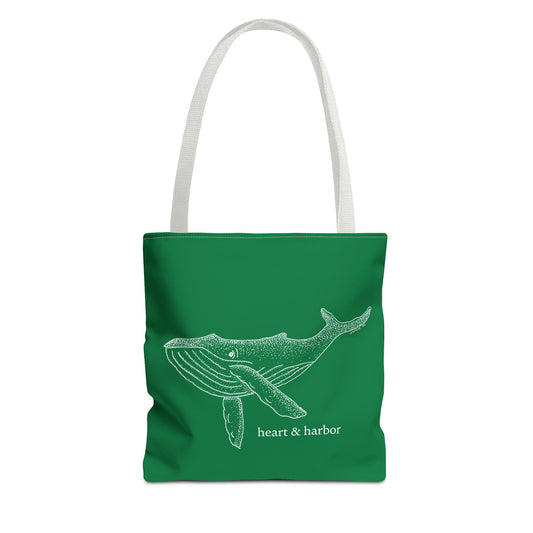 Whale Tote Bag - Dark Green