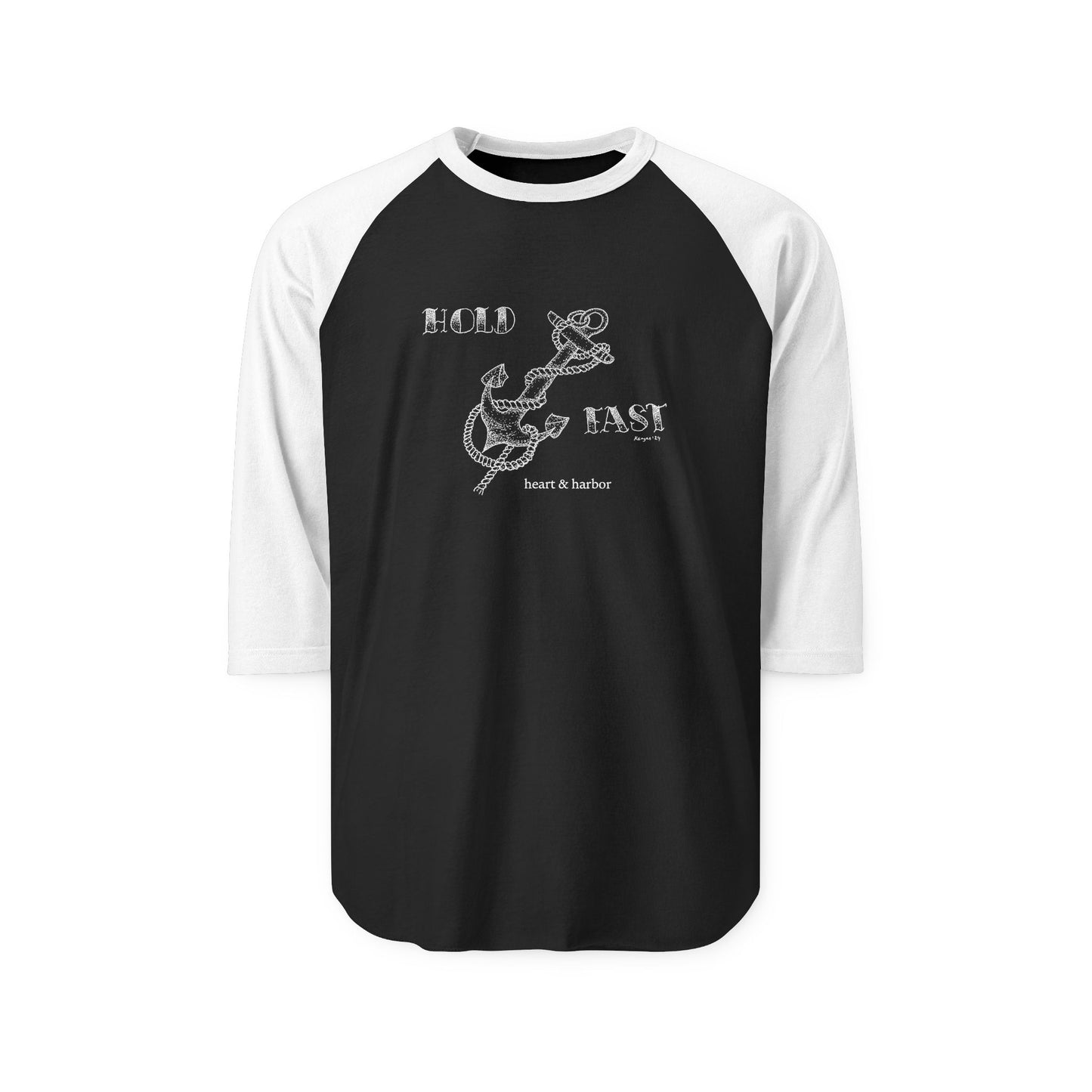 Raglan Quarter Sleeve Shirt Hold Fast Anchor Design