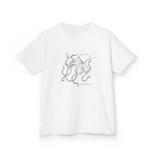 Kids Hand Drawn Octopus Design T-shirt