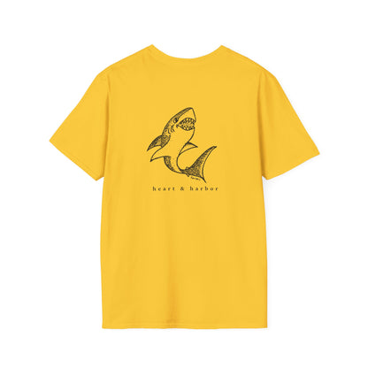 Shark T-Shirt | Back Design | Hand-Drawn | Multiple Colors