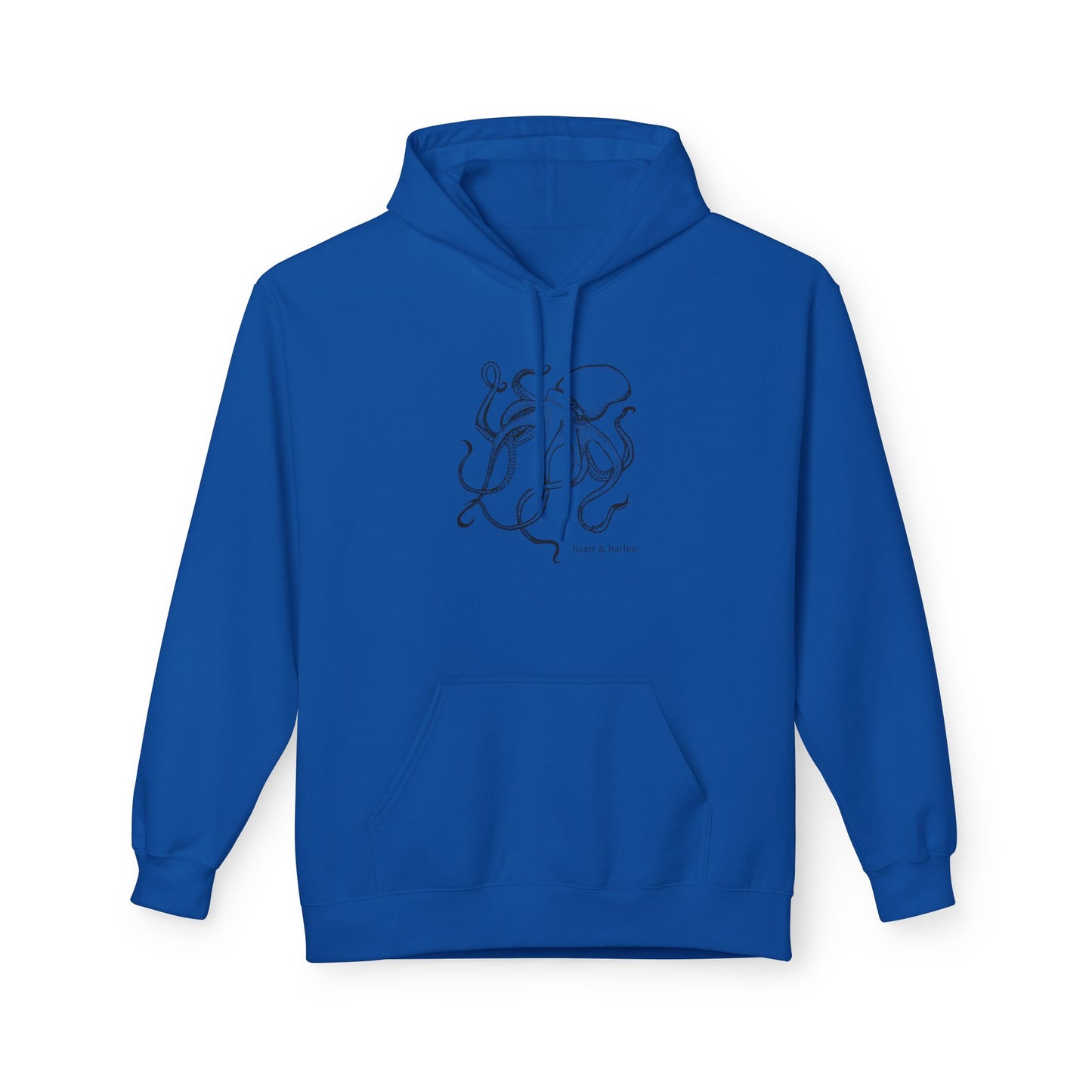 Octopus Hoodie - Unisex-Hand-Drawn-Sweatshirt | Heart & Harbor | Black Ink