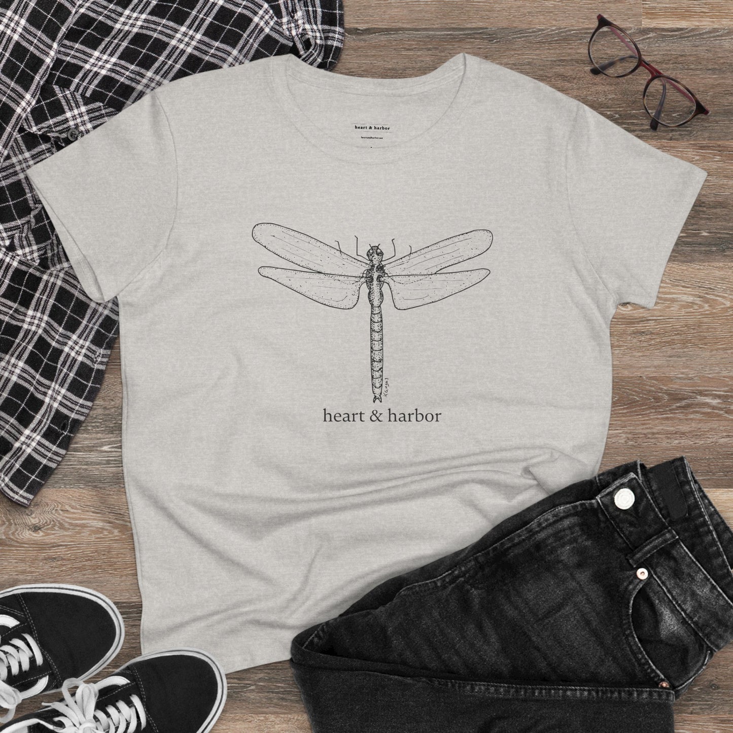 Dragonfly Unisex T-Shirt | Original Hand-Drawn Art | Heart & Harbor | multiple colors