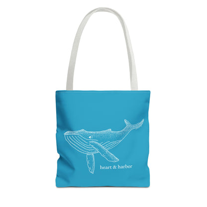 Whale Tote Bag - Turquoise