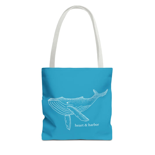 Whale Tote Bag - Turquoise