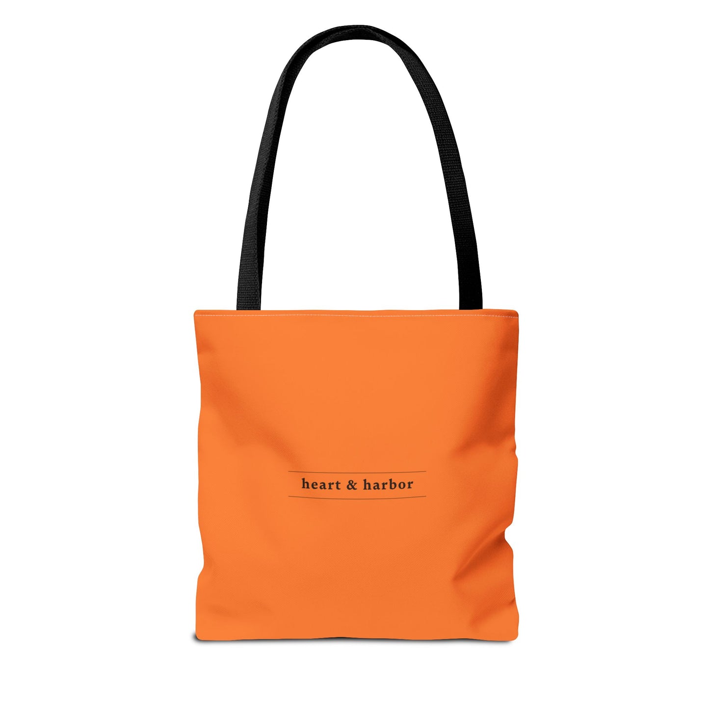 Orange Tote Bag with Hand Drawn Dragonfly Design