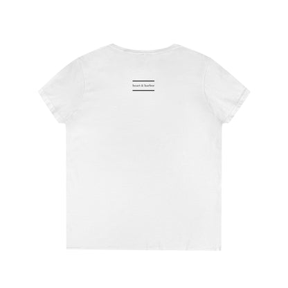 Whale Ladies V-Neck T-Shirt - Black Ink