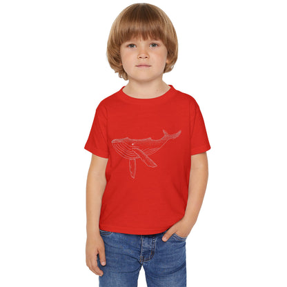 Cute Whale Design Toddler T-shirt in White Print