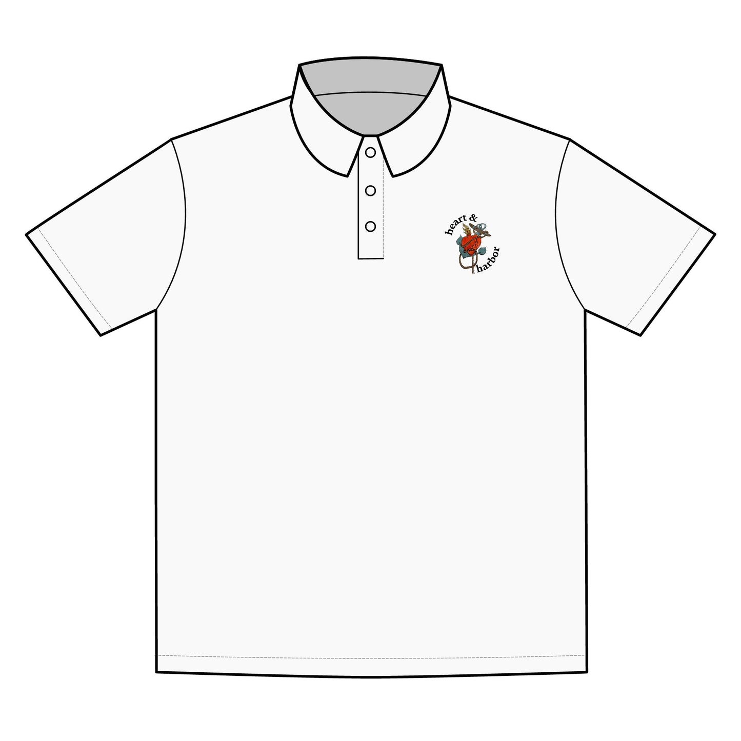 Logo Performance Polo | Moisture-Wicking Nautical Style | Heart & Harbor