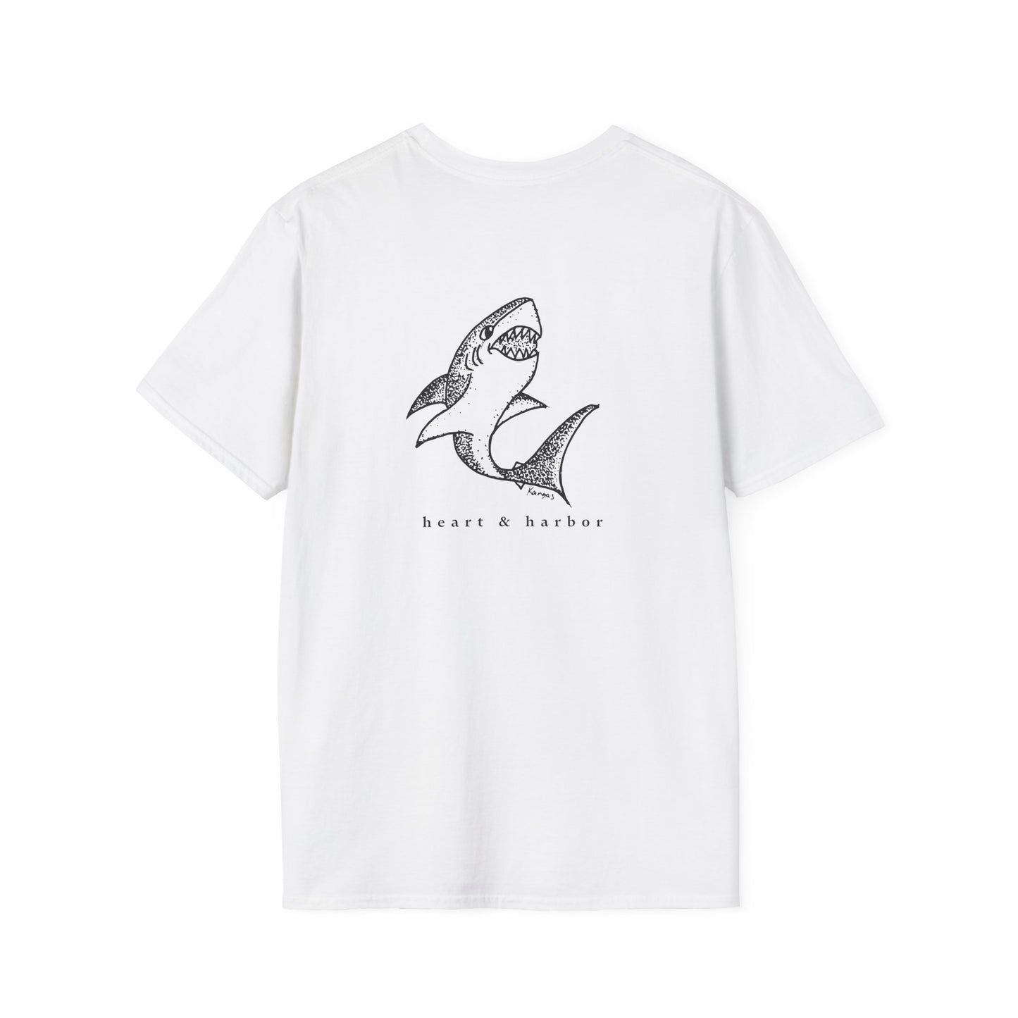 Shark T-Shirt | Back Design | Hand-Drawn | Multiple Colors