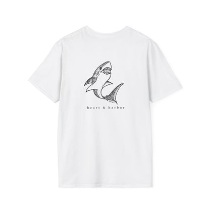 Shark T-Shirt | Back Design | Hand-Drawn | Multiple Colors