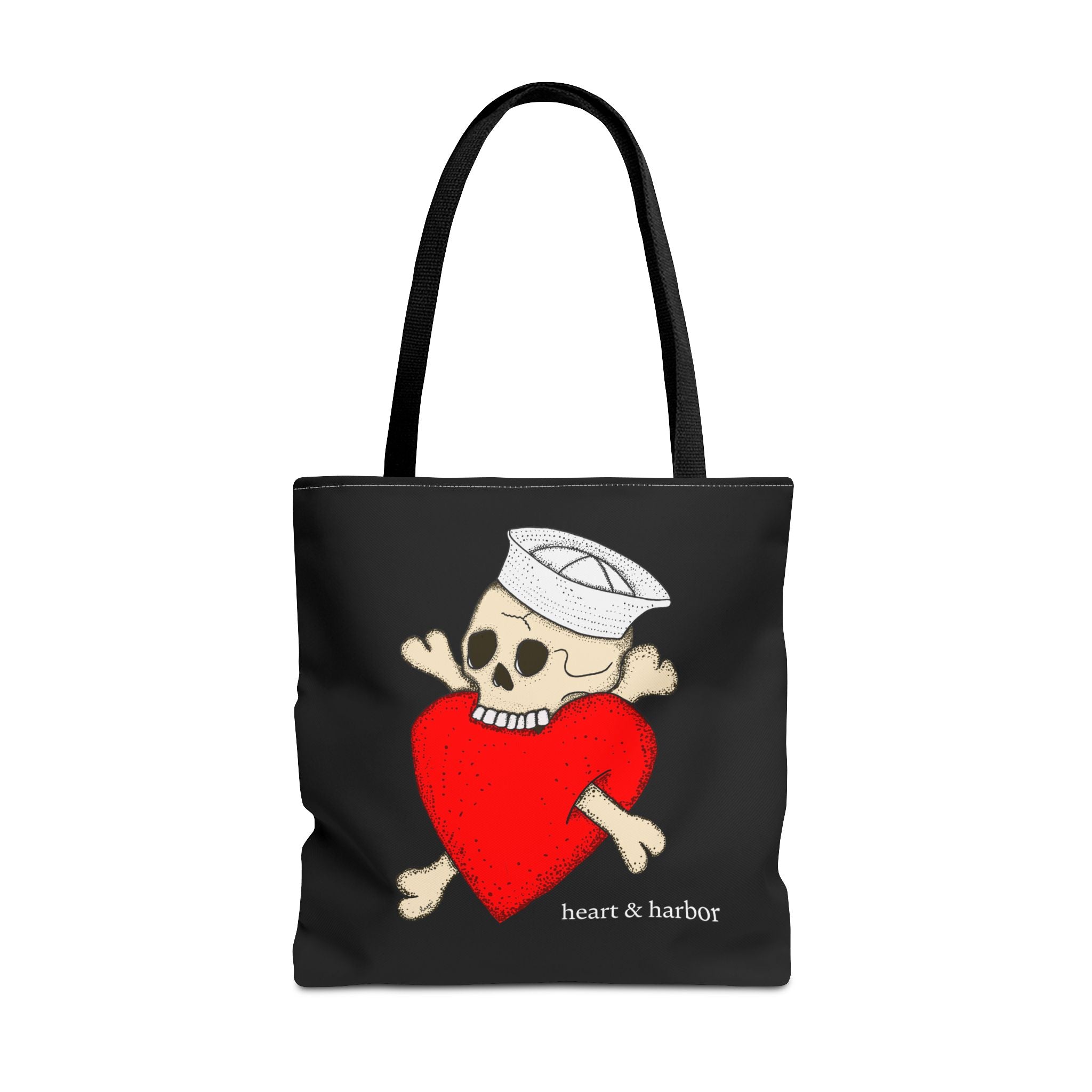 Eat Your Heart Out" Sailor Skull Tote Bag | Durable Tote Bag | Heart & Harbor