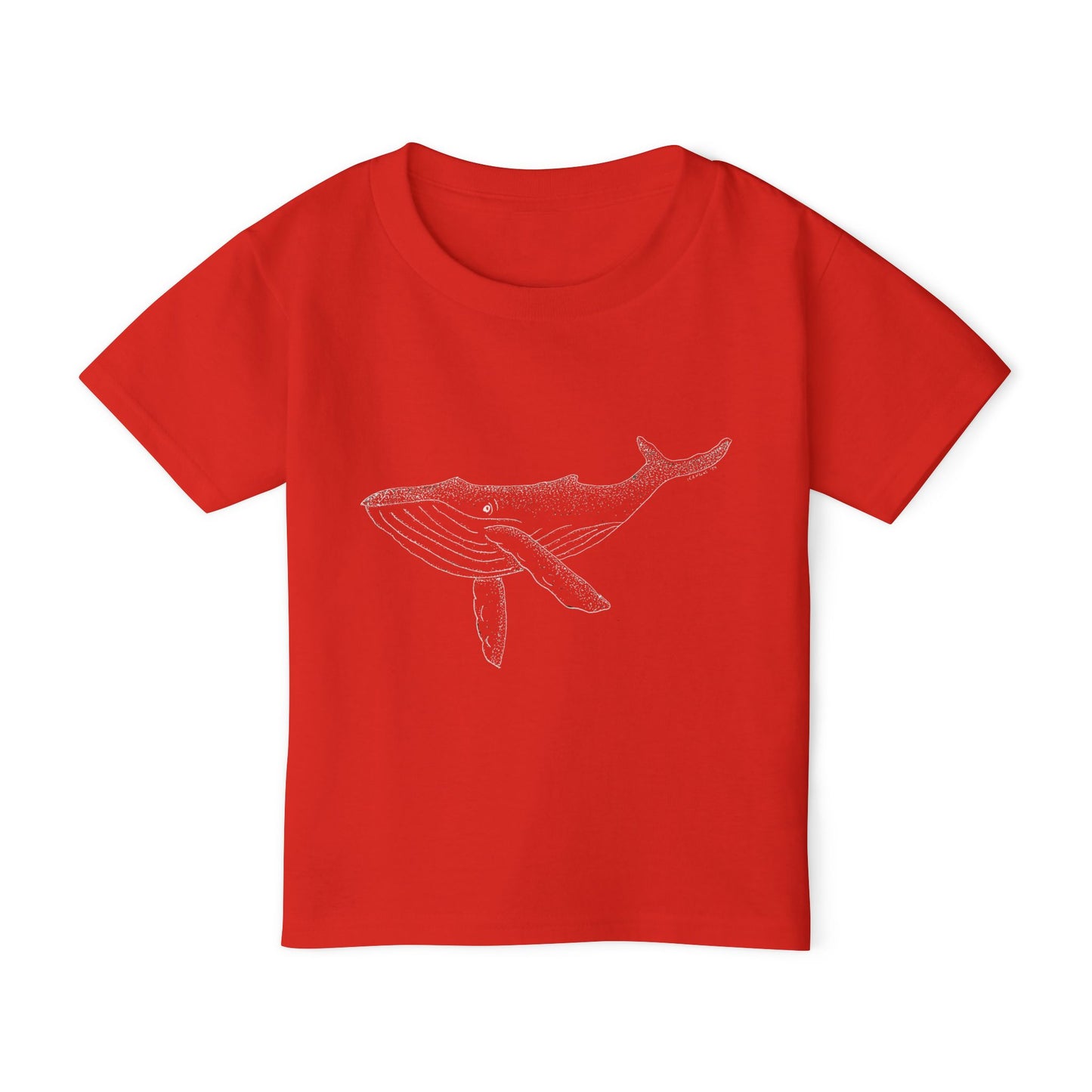 Cute Whale Design Toddler T-shirt in White Print