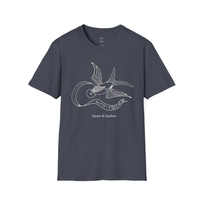 Traditional Tattoo Swallow T-Shirt - Fly Free Design