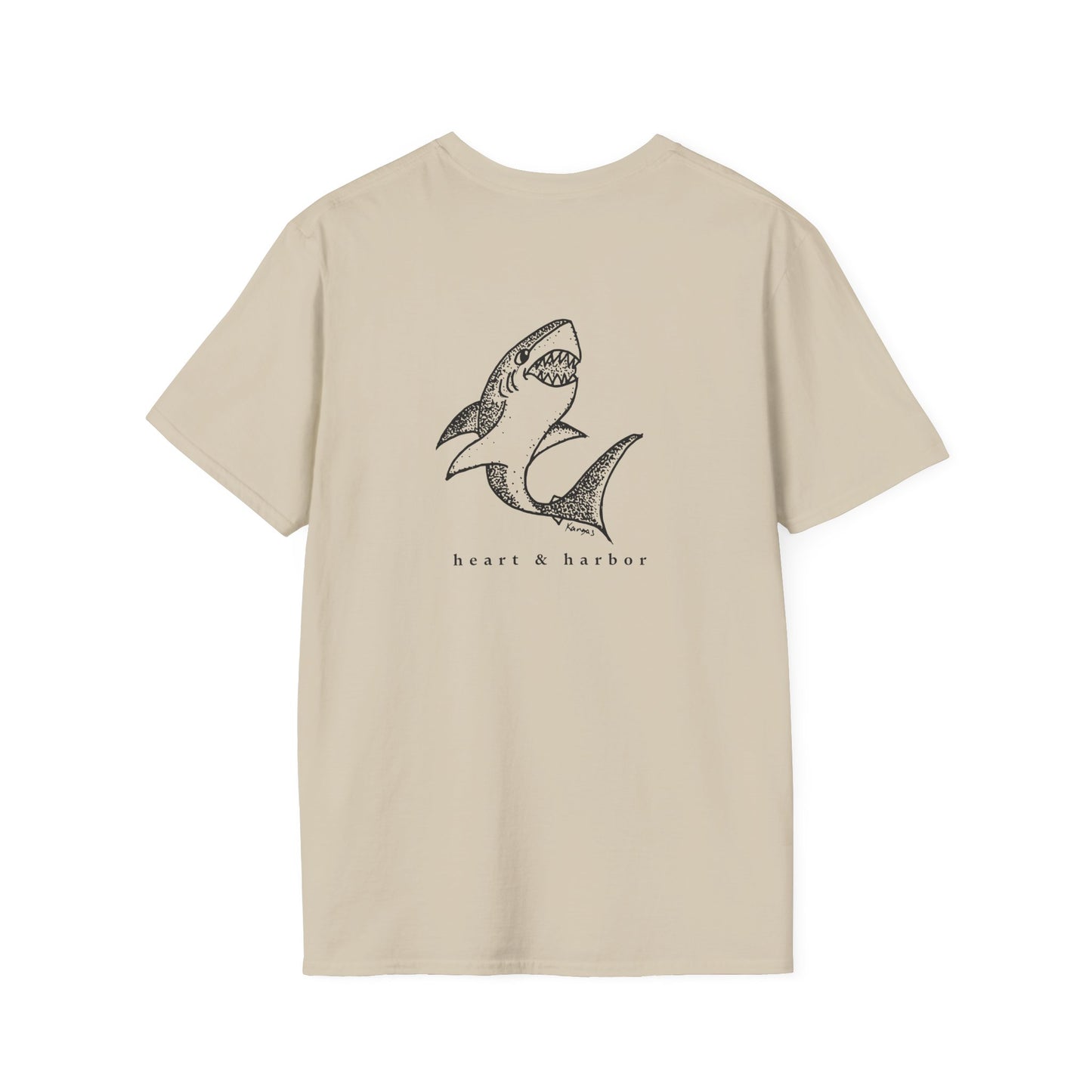 Shark T-Shirt | Back Design | Hand-Drawn | Multiple Colors
