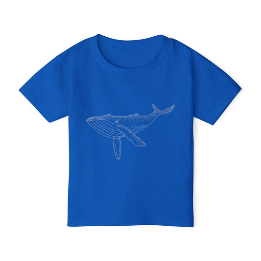Cute Whale Design Toddler T-shirt in White Print