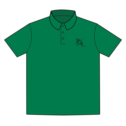 Hand-Drawn Manta Ray Performance Polo | Moisture-Wicking Nautical Style | Heart & Harbor