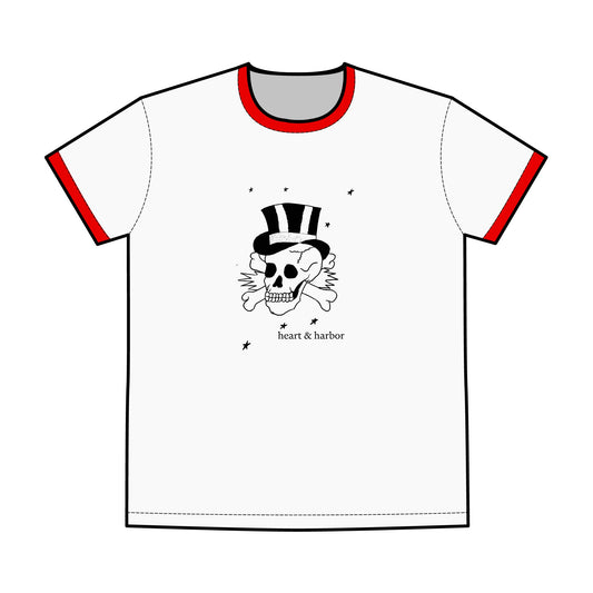 Skull Graphic Ringer Tee | Hand Drawn | Multiple choices