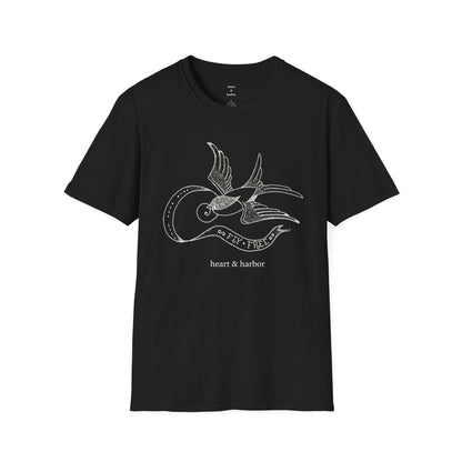 Traditional Tattoo Swallow T-Shirt - Fly Free Design