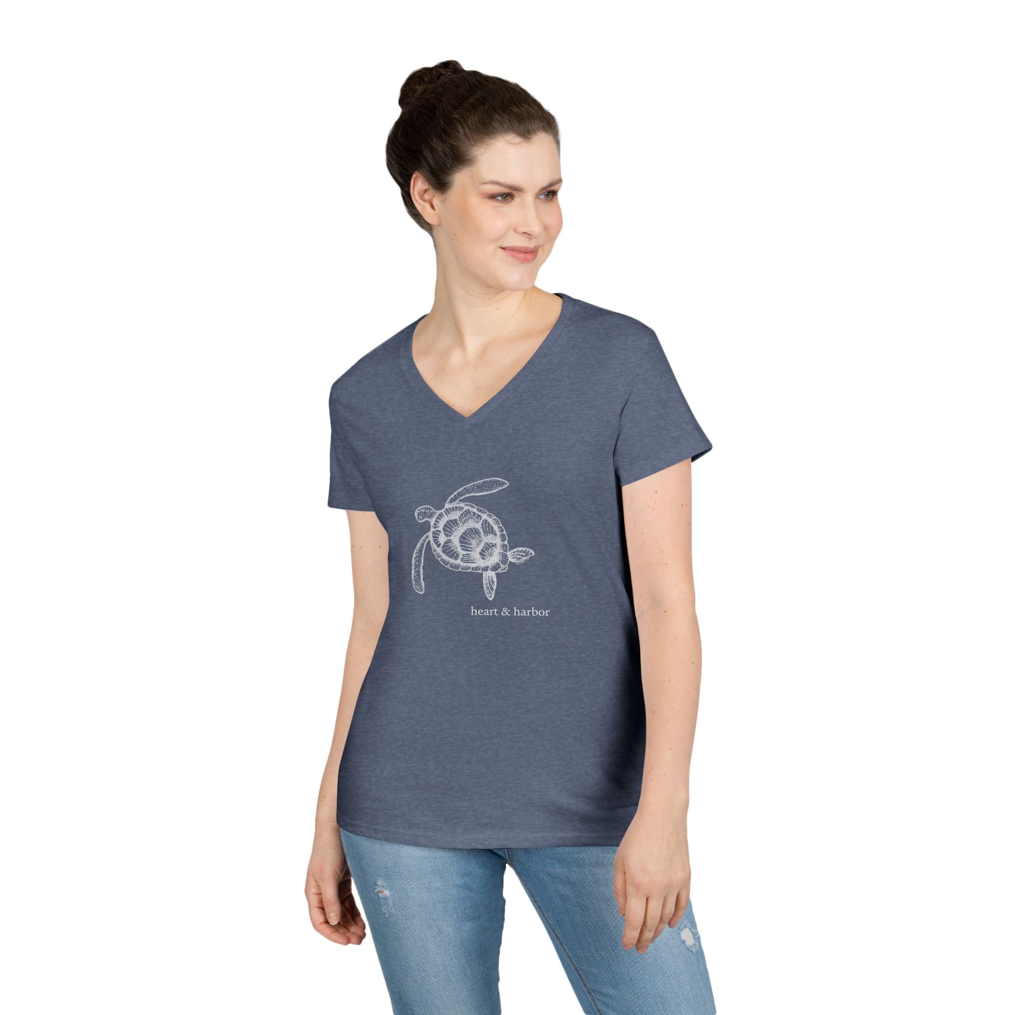 Slow Tide Turtle - Ladies V-Neck