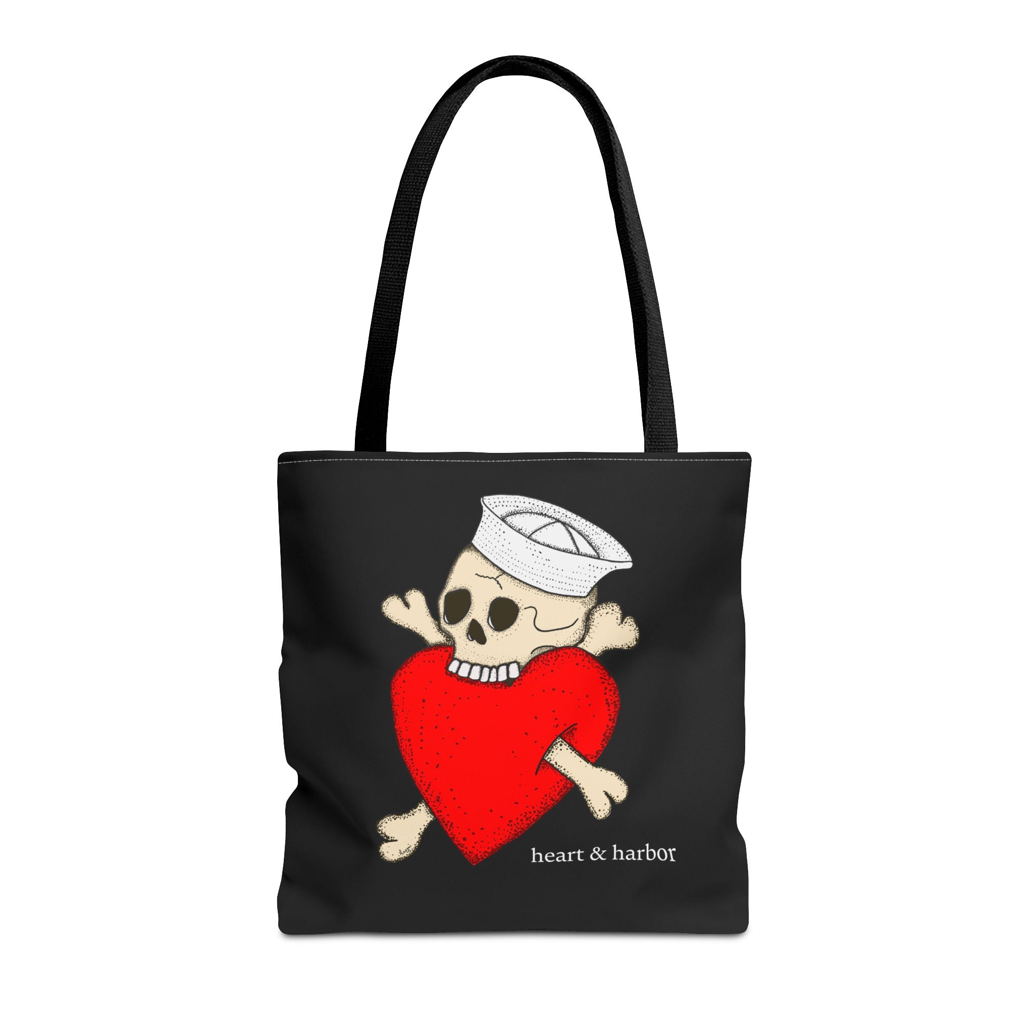 Eat Your Heart Out" Sailor Skull Tote Bag | Durable Tote Bag | Heart & Harbor
