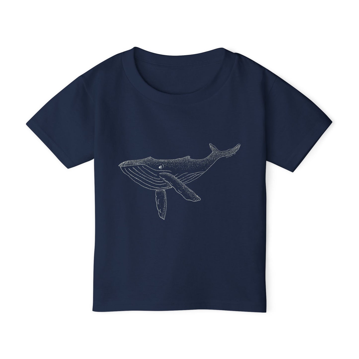 Cute Whale Design Toddler T-shirt in White Print