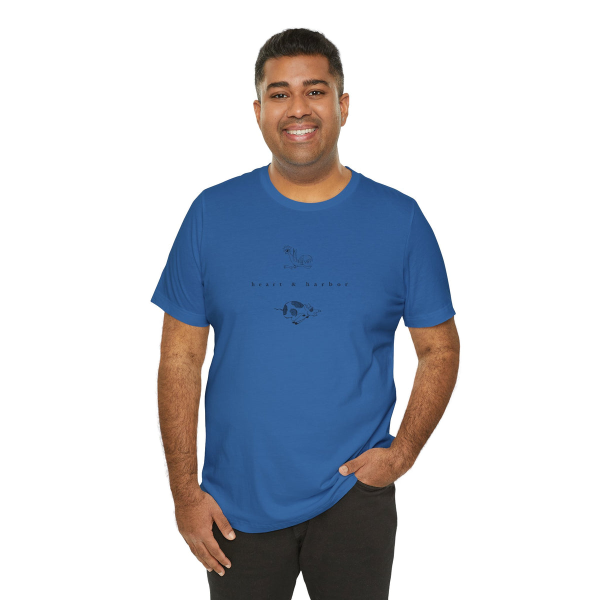Columbia blue unisex tee with original Chicken & Pig sailor tattoo design
