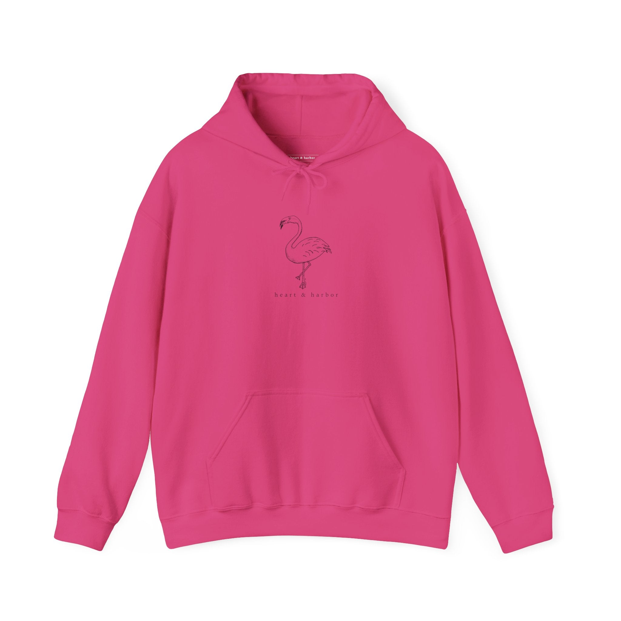 Heart & Harbor flamingo pink hoodie gift for bird lovers and beach lovers