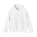 Coastal flamingo white hoodie with hand-drawn tattoo-inspired design