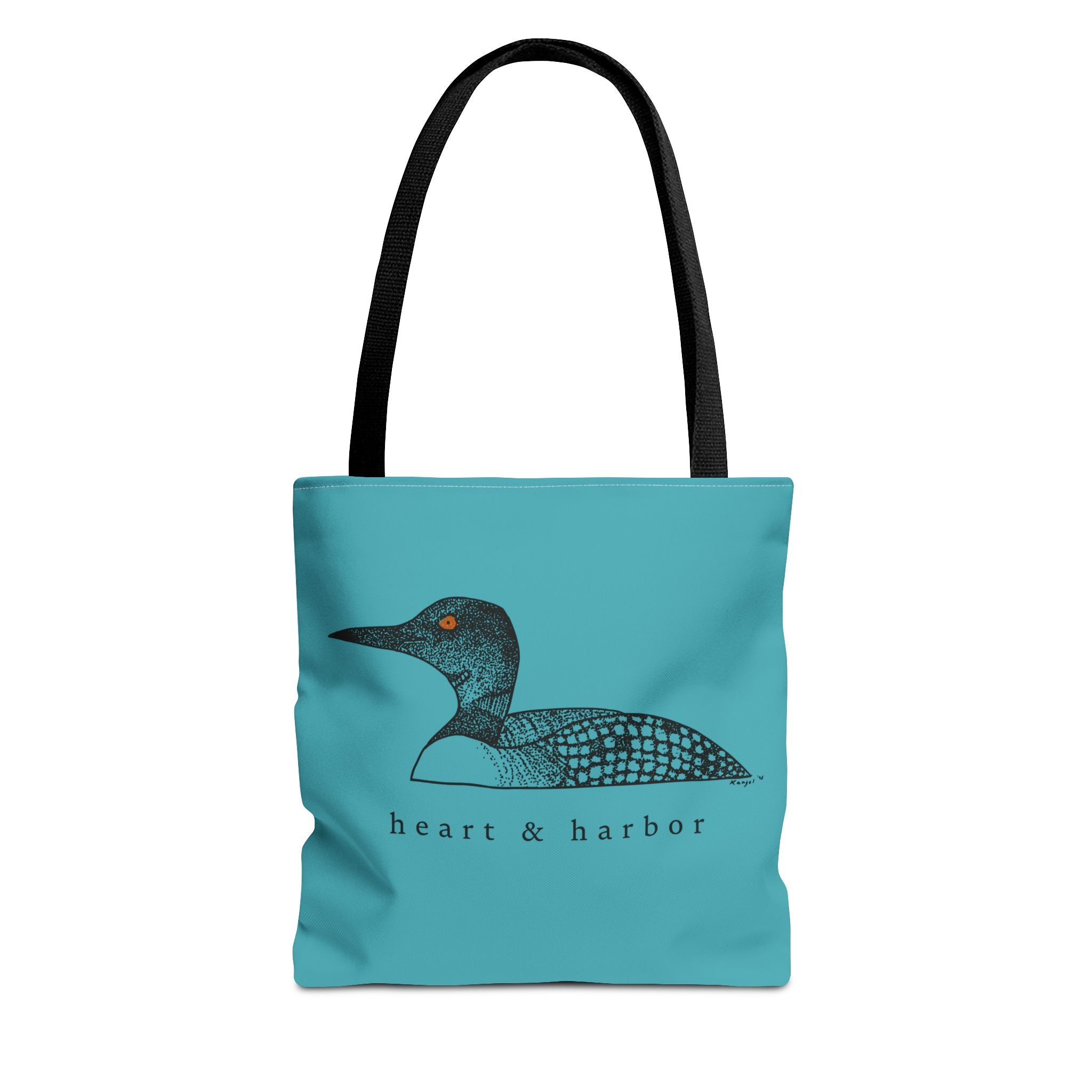 Heart & Harbor Roots Collection loon tote with water-inspired wildlife artwork