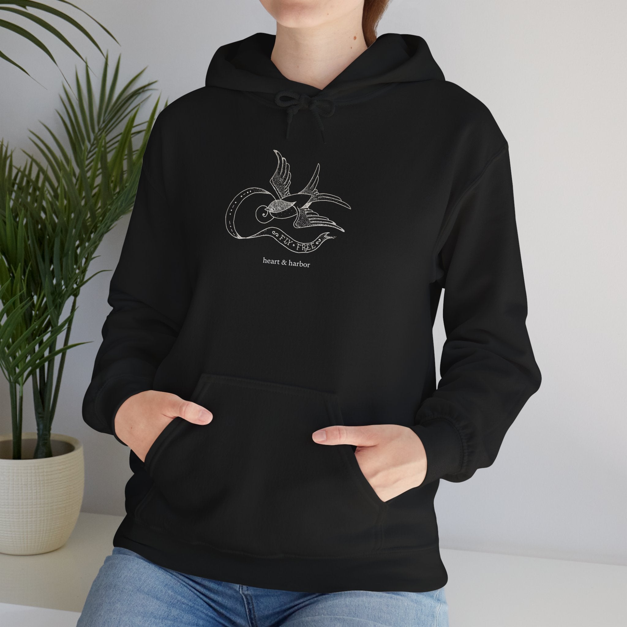 Swallow bird hoodie for cool mornings, coastal trips, and everyday wear